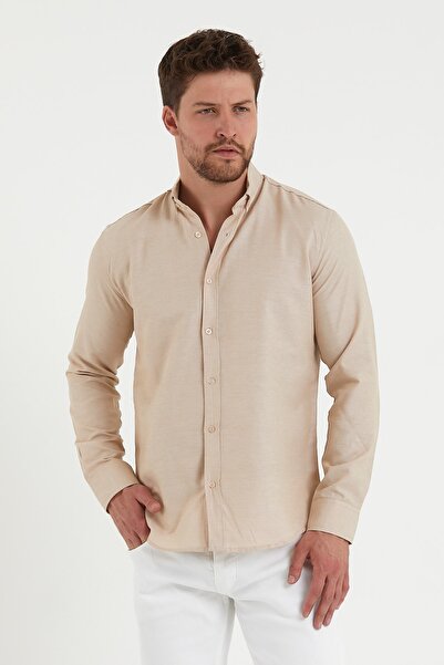 CLIPMAN Ανδρικό πουκάμισο με γιακά με κουμπιά Oxford