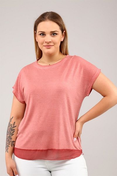 Seamoda Tivul șifon învechit tricou-cărămidă