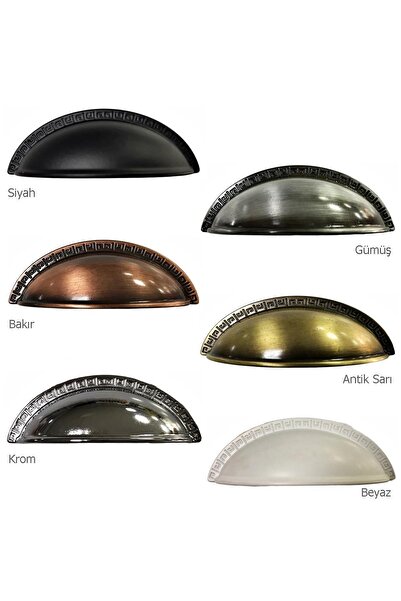 ARON Midye Çanak Tas Kulp 64 Krom Parlak Mobilya Vestiyer Çekmece Dolap Kapak Kulbu64mm