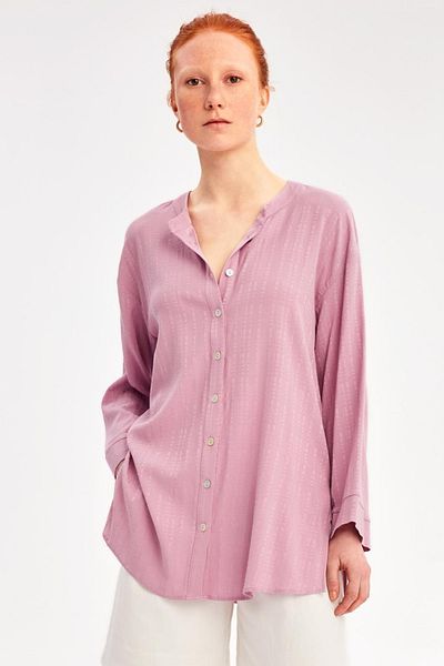 Perspective Cassey Comfortable Fit Crew Neck Violet Color Women's Shirt