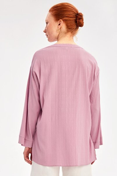 Perspective Cassey Comfortable Fit Crew Neck Violet Color Women's Shirt