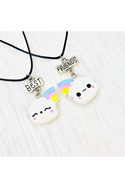 Kuzgunshop Bulut Ve Gökkuşağı Bff Kolye