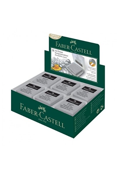 Faber Castell Plastik Kutulu Gri Hamur Silgi 18 Adet