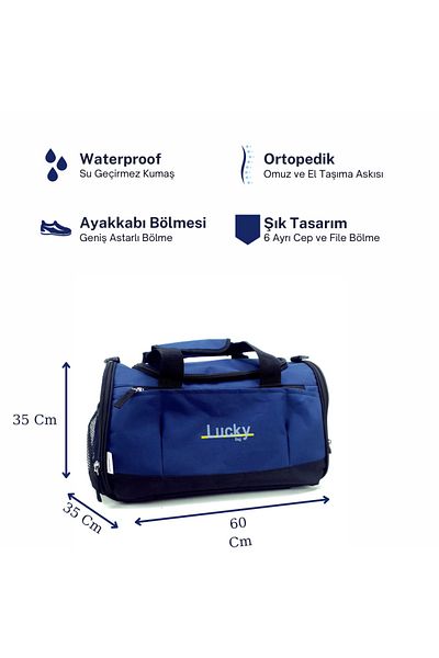 LUCKY BAG Luckybag Navy Blue Gym Astroturf Daily Sports Βαλίτσα και τσάντα βαλίτσας ταξιδιού