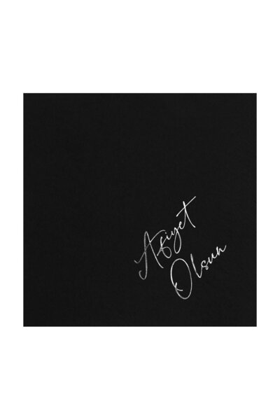 Story مناديل ورقية باللون الأسود مقاس 33 × 33 سم منقوشة بون أبيتيت مكونة من 1...