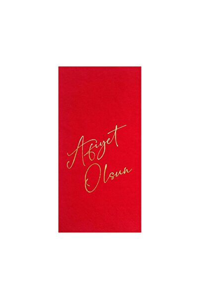 Story 33x33 سم رقائق ذهبية بون أبيتي 16 قطعة 1/8 مناديل ورقية حمراء اللون