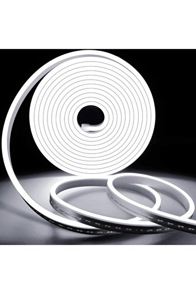 repplam 7 Metre 12 Volt Neon Led Beyaz 12v Neon Şerit Led Yüksek Işık Silikon...
