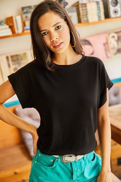 Olalook Dámská blůza Black Bat pletená vikonová halenka