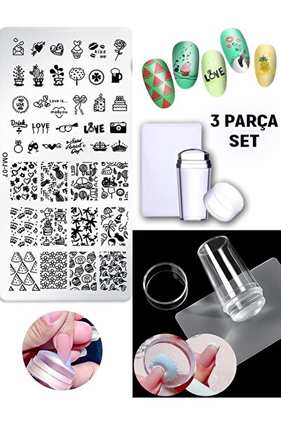 Kapıda Fırsatlar Stamper Ve Desen Baskı Paleti Desen Tabakası Baski Seti 3 Lu...