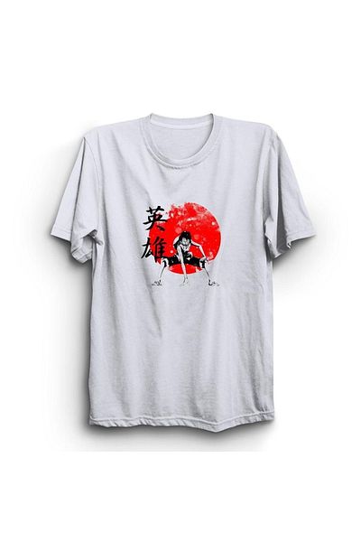 fame-stoned Μπλουζάκι One Piece Anime Printed Unisex 100% βαμβακερό λευκό μπλουζάκι
