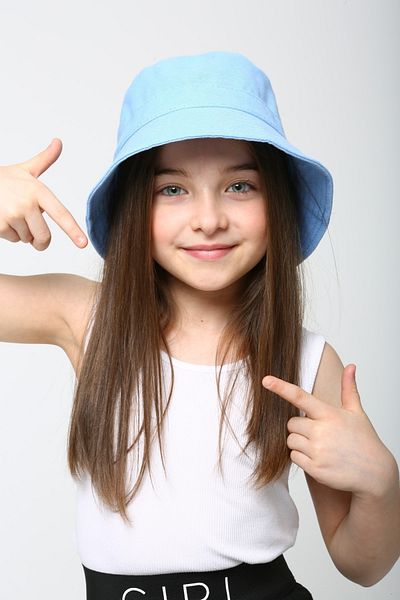 FELLMENS Baby Blue Unisex Lux Cotton Fabric Bucket Kids Hat