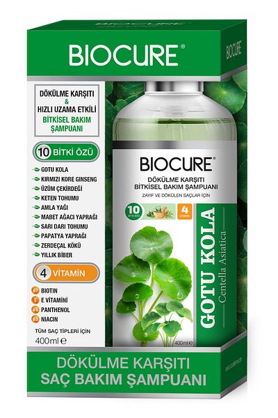 Biocure Herbal Care Shampoo - 10 Herbs 4-Vitamin Anti-Hair Loss for Weak and Damaged Hair