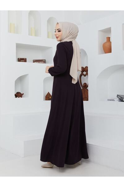 KMKkombin Summer Mevlana Model, Fitted at the Waist, Flared Fereca Topcoat with Elastic Sleeves
