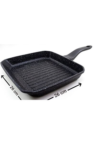 COOKCASE 26x26cm Square Cast Granite Grill Pan