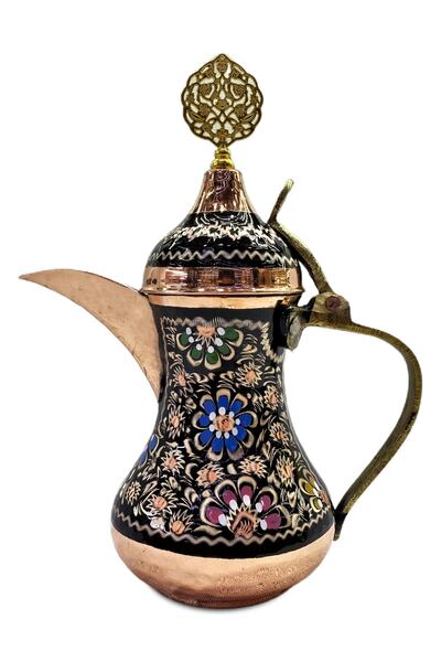 Genel Markalar Geleneksel Erzincan Işlemeli Bakır Kahve Çay Su Servis Ve Demleme