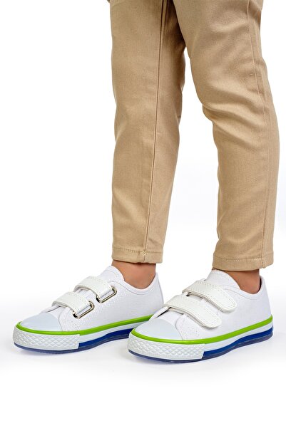 Solo Bag Boy's Orthopedic Supported White Lighted Casual Sports Shoes