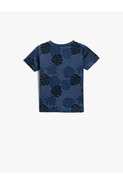Koton Palm Tree Printed T-Shirt Short Sleeve Crew Neck Cotton