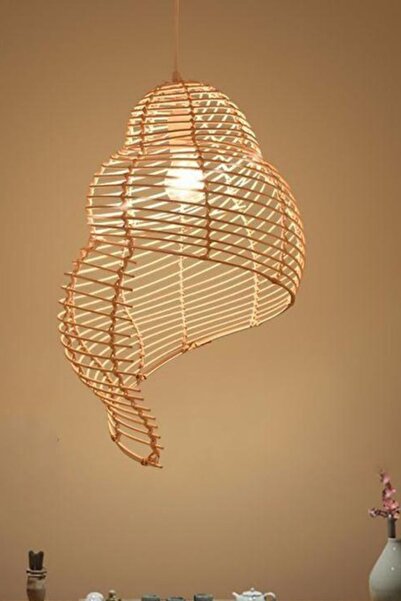 Lidyalara Mobilya Tasarım Rattan Avize 35x55 Cm