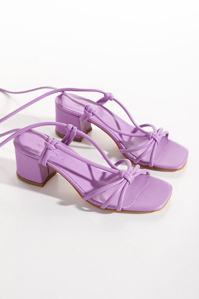 irmona Cleopatra Lilac Laced Heeled Low Heel Sandals