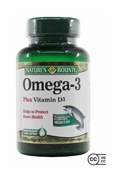 Nature's Bounty Omega 3 D Vitaminli 60 Kapsül