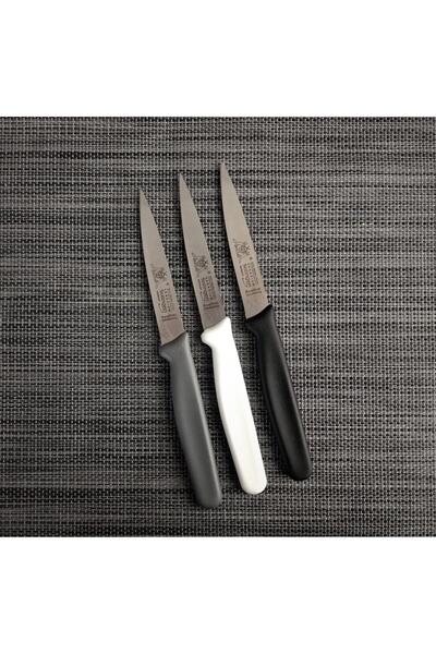 Solingen Düz Sivri Uçlu Sebze Ve Doğrama Bıçağı Siyah-beyaz-gri 3lü
