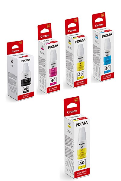 Canon Gı40 Pıxma Siyah Ve Renkli Kartuş Dolum Mürekkep Takımı +1 Sarı Mürekep...