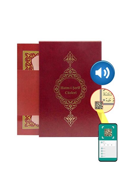 Hayrat Neşriyat Rahle Boy 30 Cüz Kur'an-ı Kerim (Bordo, Karton Kapak, Kutulu)