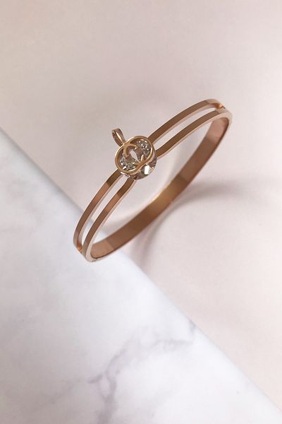 SilverStone Women's Rose Gold Plated Single Stone New Season Steel Bracelet
