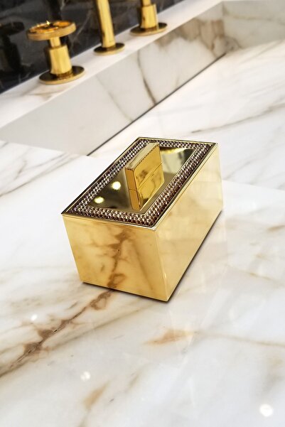 Windisch Shıne Lıght Square ı Işlemeli Tezgah Üstü 6,5 Cm Pamukluk Gold