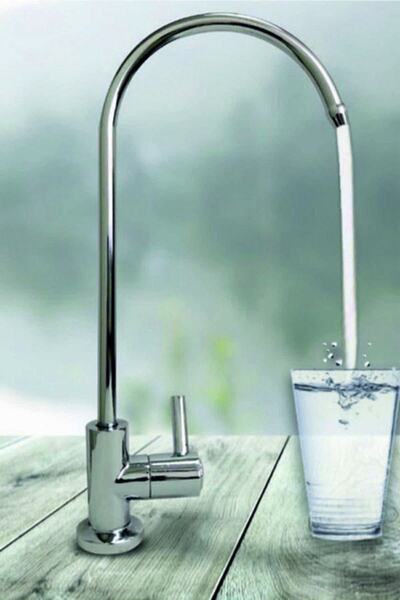 Altun Su Arıtma Musluğu Pirinç Gövde Paslanmaz Boru