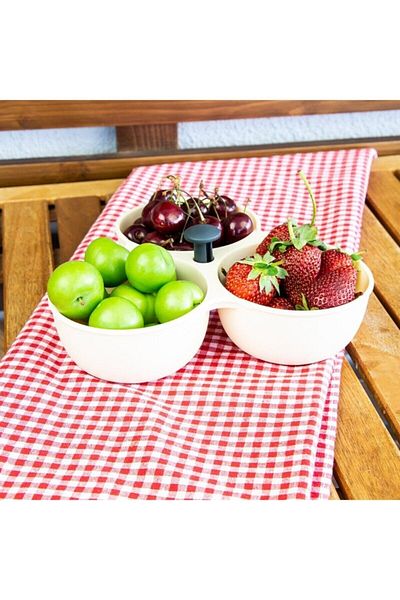 Decobella 3-Eye Cream Snack Bowl Fma04488