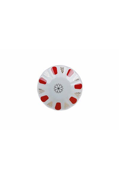 Porland 6-Piece Red Acem Tea Plate 12cm