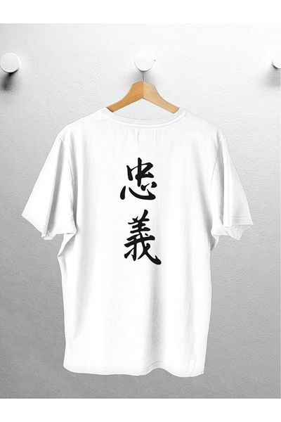 CANDEL Oversize Tshirt White Japanese Writing