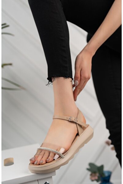 Tolgado صندل نسائي ناعم شفاف وأنيق مرصع بالأحجار