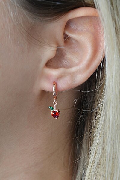 Argentum Concept 925 Ayar Gümüş Kırmızı Elma Küpe 12098702