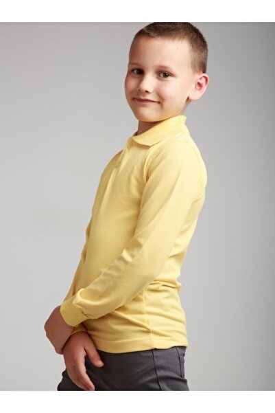 MaviMoure Tricou unisex pentru copii cu guler polo cu mânecă lungă gri școală NBL