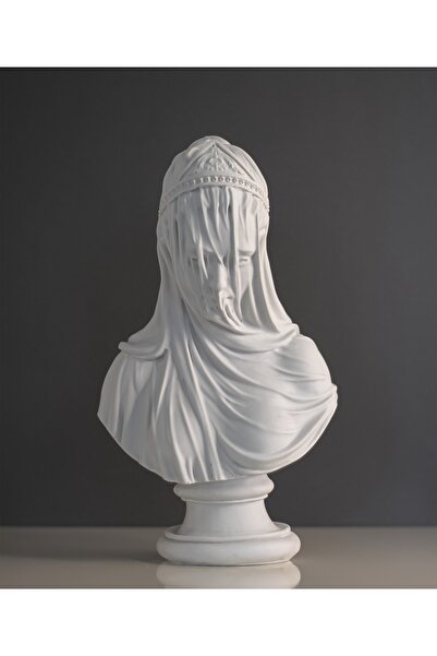 LivadoHome Duvaklı Gelin Tüllü Kadın Büst Heykel
