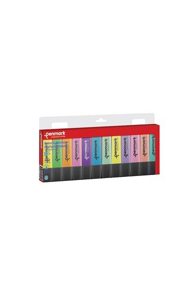 penmark Highlighter Pen (Marking Pen) Set of 12 Mixed Colors 6 Pastels + 6 Neon Hs50512pn
