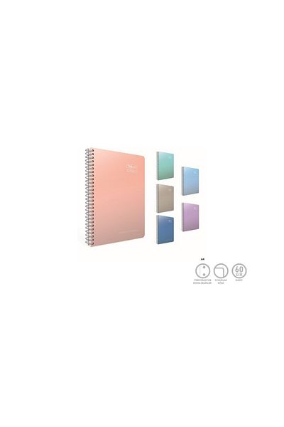 Gıpta Spiral Hard Cover Notepad Thebook Spirals A4 140 Sheets Striped 5506 (1 Piece)