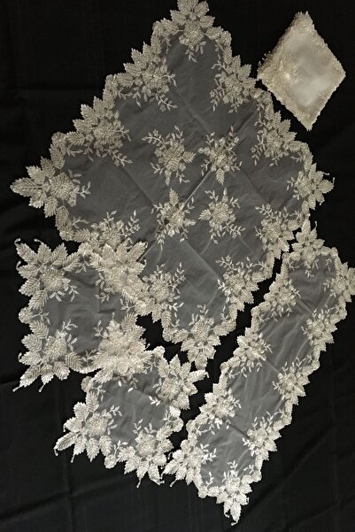 KASRIKCEYIZGREENWHITE 16 Parça Boncuklu Salon Takımı