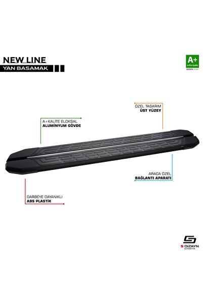 S Dizayn S-dizayn Peugeot Rifter Uzun Şase Newline Siyah Yan Basamak 219 Cm 2...