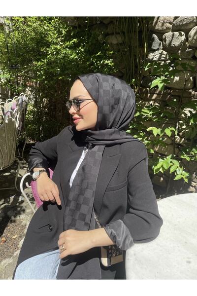 VALORSCARF Siyah Dama Desen Şal