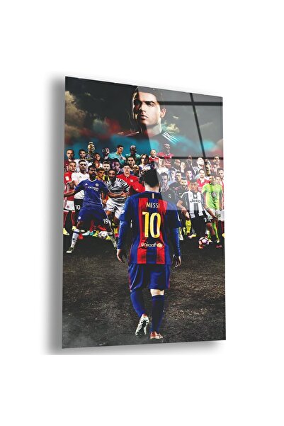 Zevahir Mobilya Dekorasyon Çerçevesiz Dikey Ronaldo Lionel Messi Ve Futbolcul...