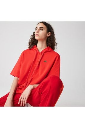 Red lacoste shop jogging suit