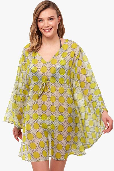 AYYILDIZ 1801 Yellow Beach Dress