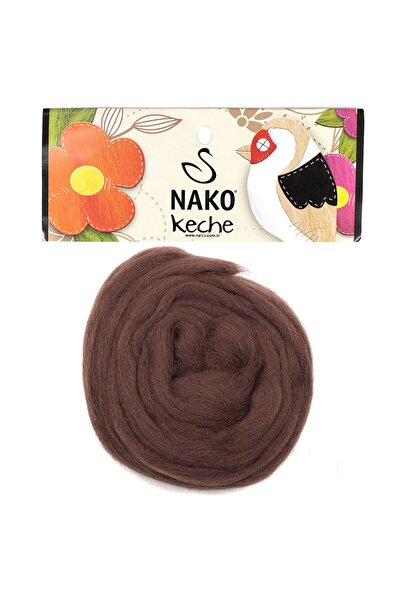 NAKO Keche-keçe Yünü - %100 Yün - Tüm Keçe Çalışmaları Için Ideal - 1182 Kahv...
