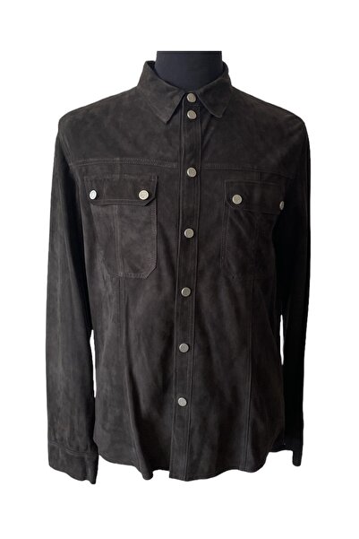 asus deri Devor - Hakiki Kuzu Derisi Süet Acı Kahve Gömlek Ceket