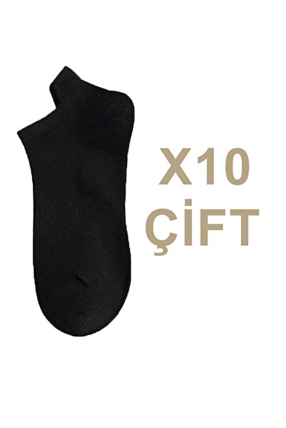 BGK Set of 10 Unisex Black Sports Booties Socks