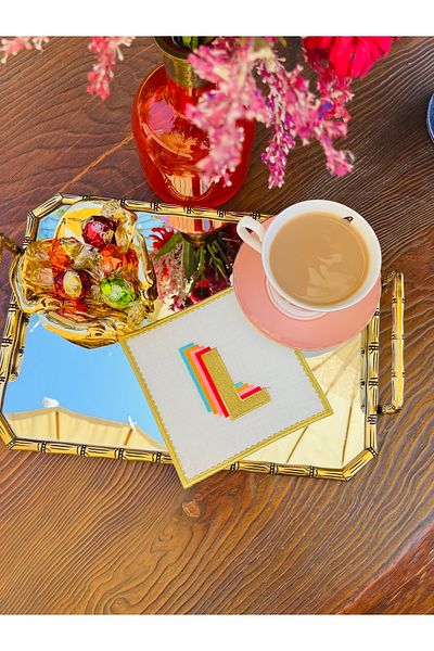 ge living Rainbow L Letter Cocktail Napkin (1 Piece)