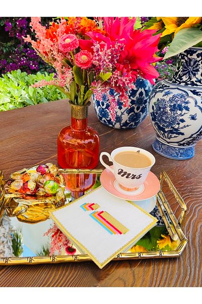ge living Rainbow I Letter Cocktail Napkin (1 Piece)